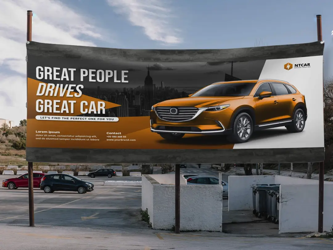 Automobile advertising banner