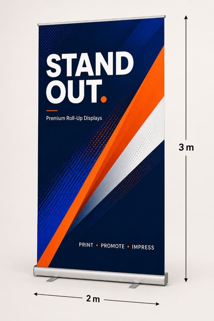 XXL extra wide roll up banner size