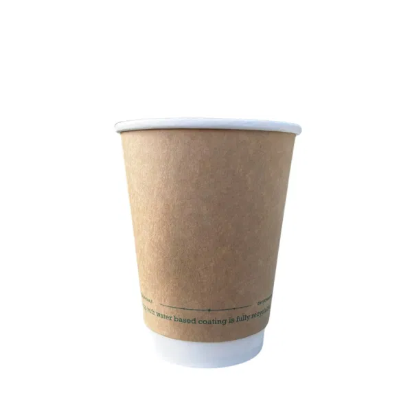 12oz Kraft Aqueous DW Hot Cups (20x25)