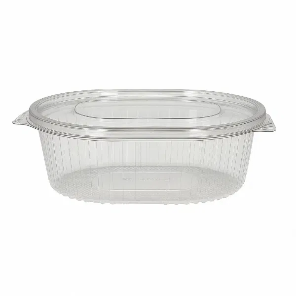 500cc rPET Oval hinged salad container (8x50)
