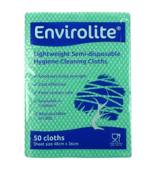 Envirolite Folded Cleaning Cloths Green (10x50)