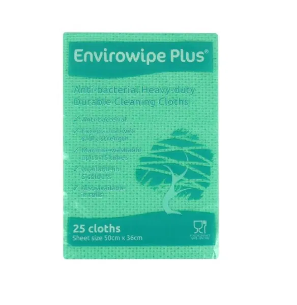 Envirowipe Plus Folded Cleaning Cloths Green (6x25)