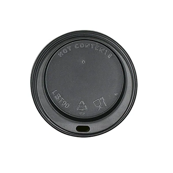 80mm Black Hot Cup Lids - (8oz) (10x100)