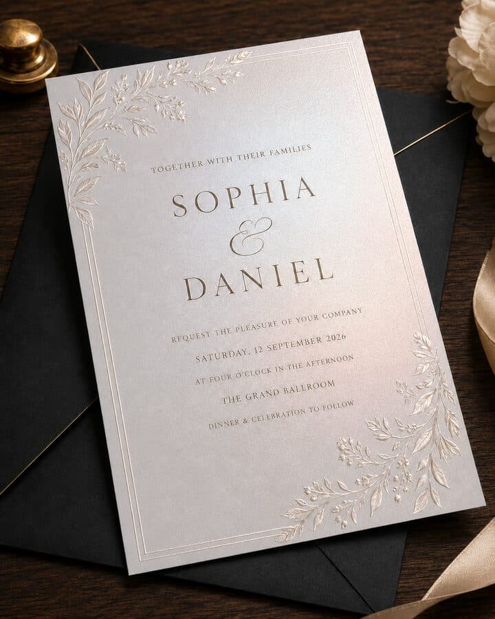 Metallic white premium leaflets Ireland — pearlescent flyer Galway