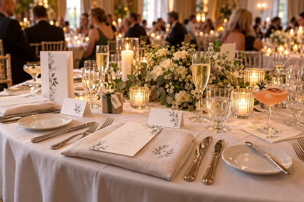 Printed wedding napkins and table stationery