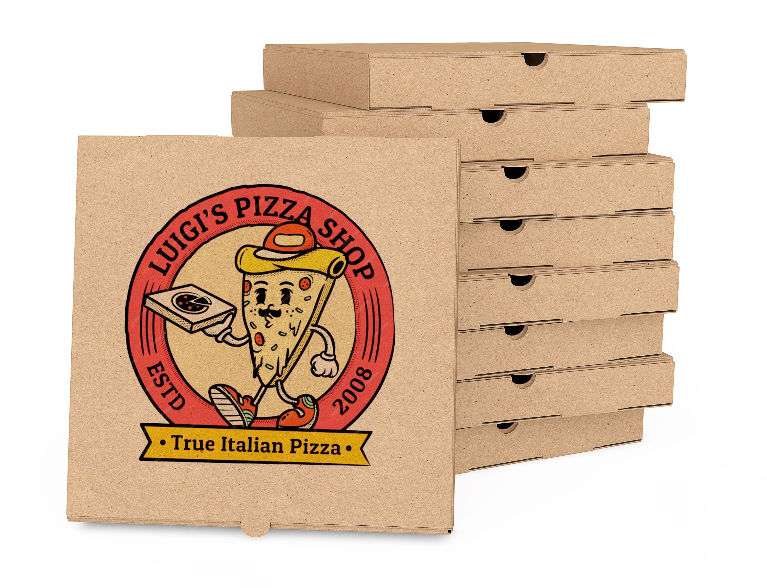 Custom pizza boxes Ireland – open box ready for delivery