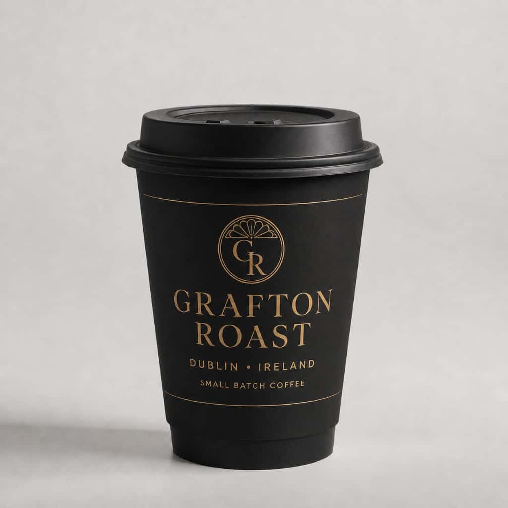 Printed takeaway coffee cup