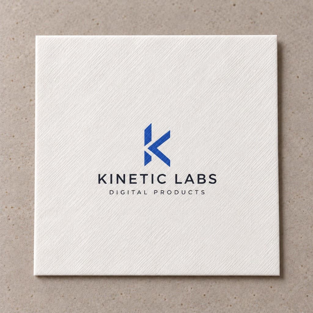 Premium linen-feel napkins Ireland — white airlaid napkin with Kinetic Labs logo for Dublin hospitality