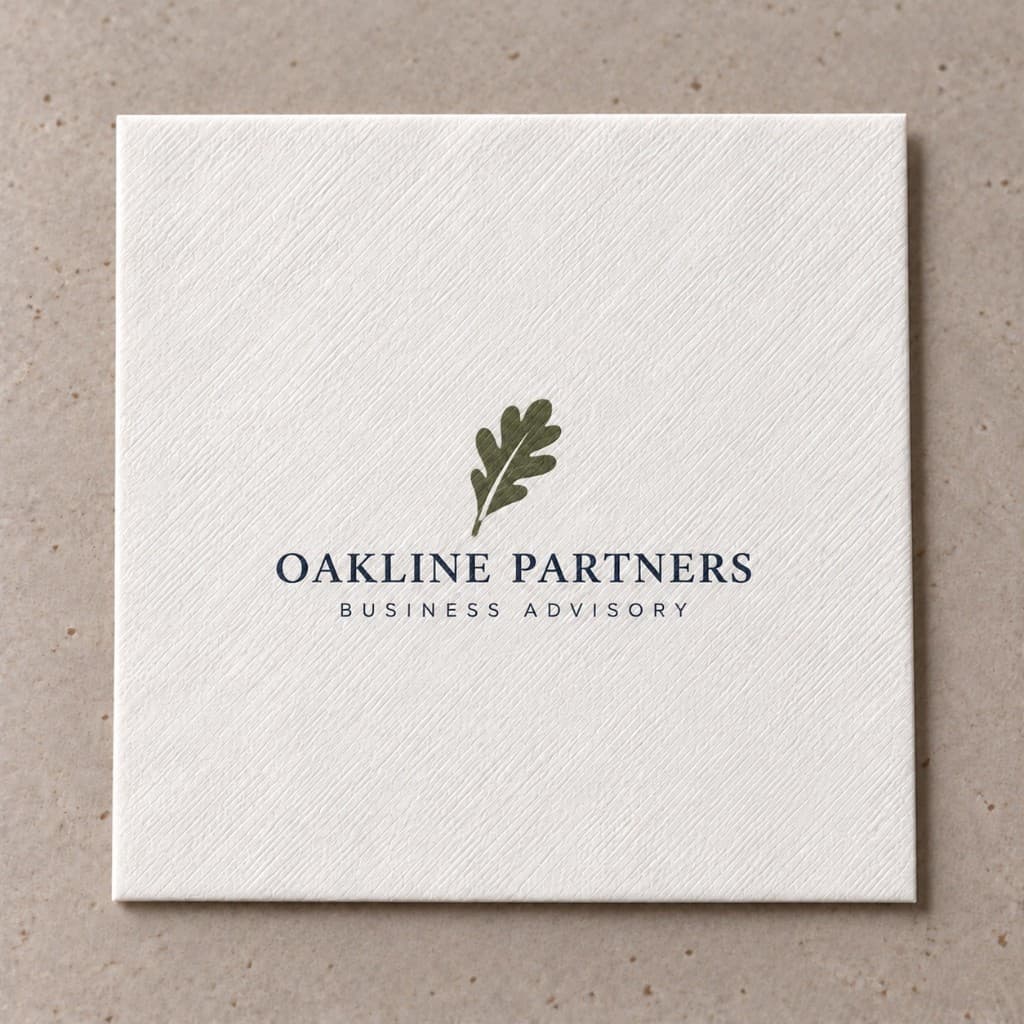 Premium airlaid napkin Ireland — Oakline Partners oak leaf logo Cork