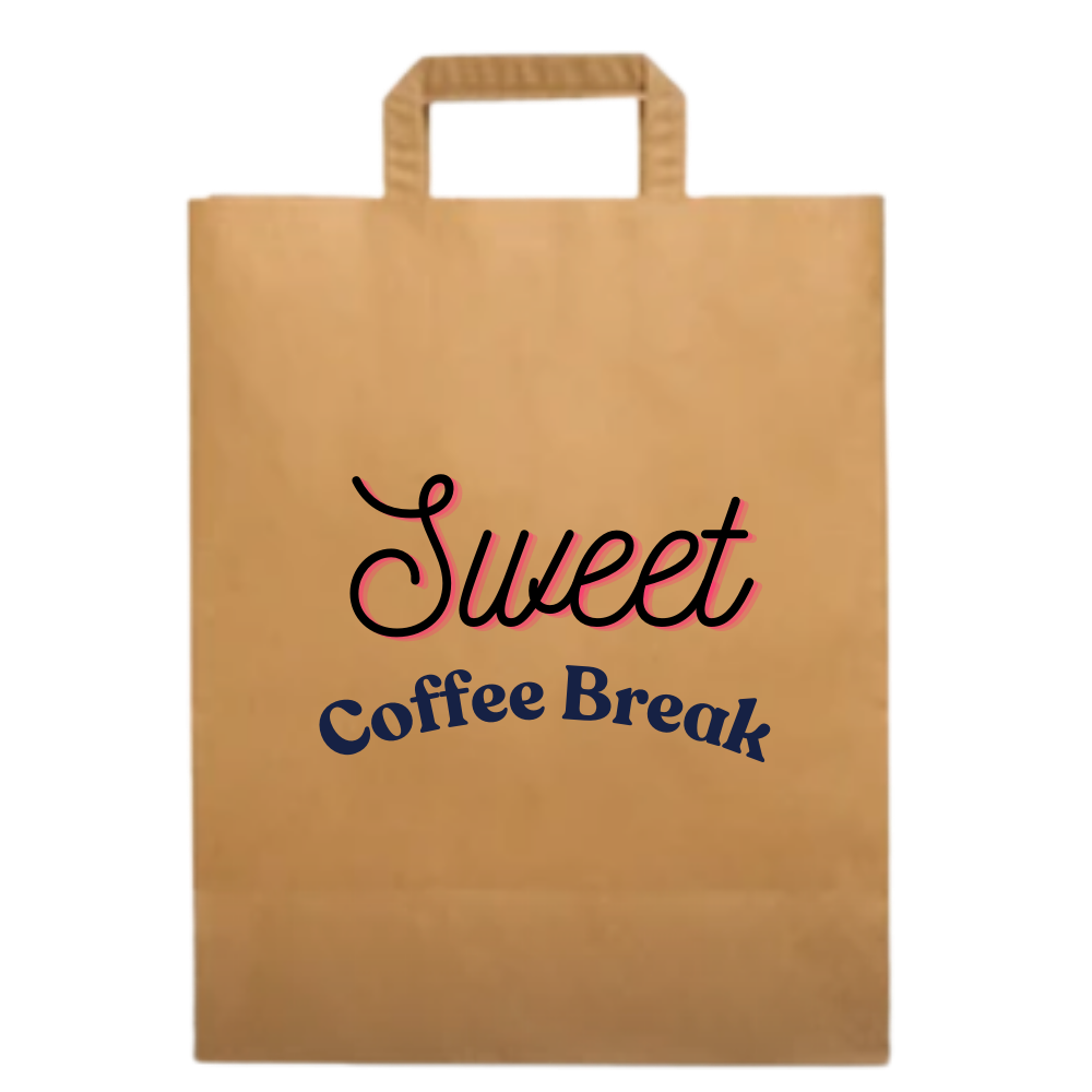 Flat handle paper bags with logo Ireland – full colour print