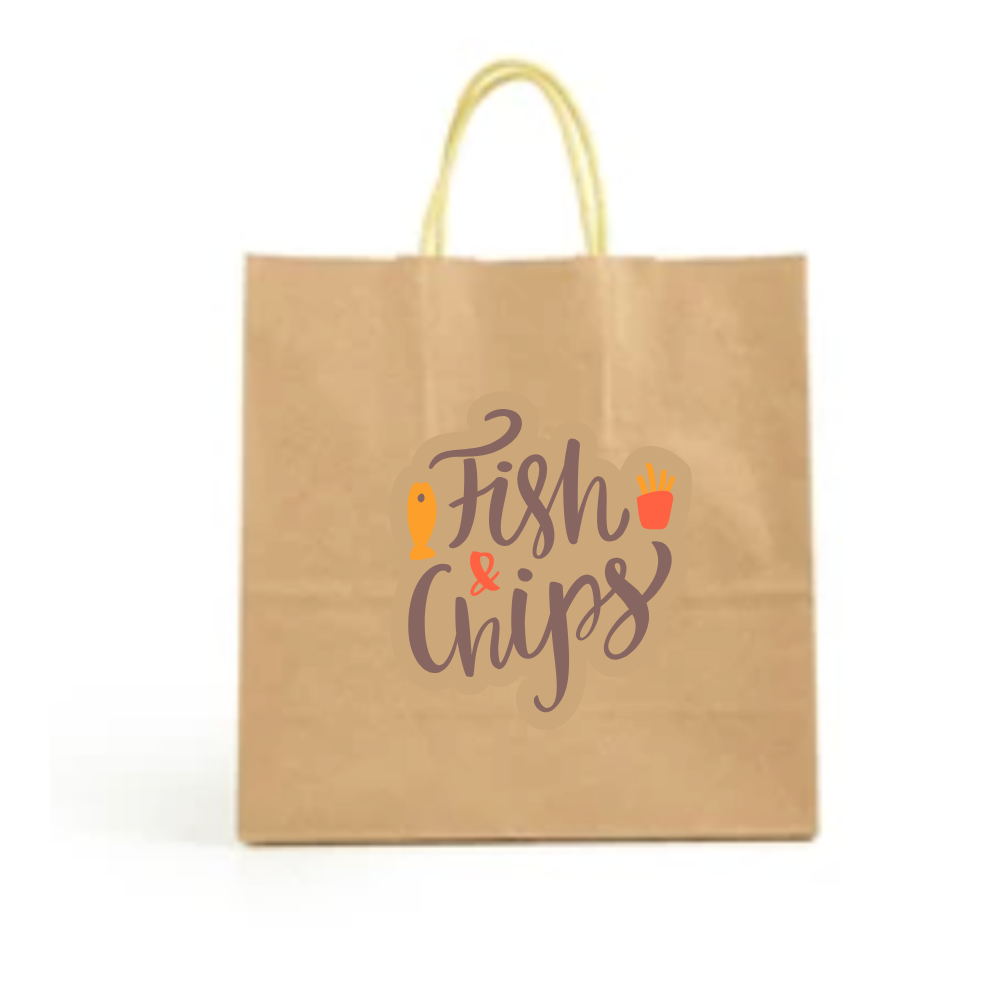 Printed twisted handle bags Ireland – white kraft retail bag